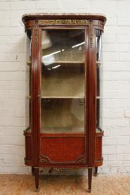 Mahogany display cabinet with inlay and bronze 19th century