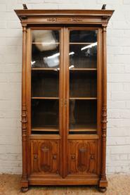 Little walnut Henri II bookcase/display cabinet 19th cenrtury