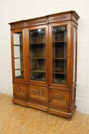 Walnut henr II 6 doors display cabinet 19th century