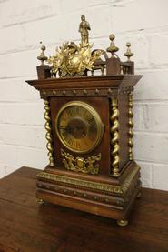 Walnut and bronze clock 19th century