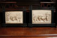 Pair tera cota panels in wooden frame 19th century