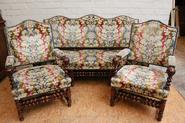 3 Pc. walnut sofa set 19th century