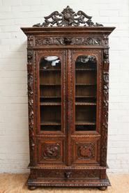Oak hunt 2 doors bookcase 19th century