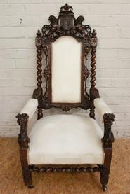 Oak Hunt arm chair 19th century