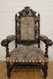 Hunt oak arm chair 19th century