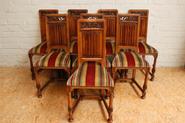 set of 8 gothic walnut chairs 19th century