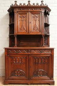 Oak Gothic cabinet 19th c.