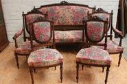 5pc walnut Louis XVI sofa set 19th century