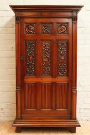 Single door walnut renaissance armoire 19th century
