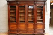 Nice quality walnut 4 doors Henri II bookcase 19th century