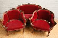 Walnut 3pc Louis XV sofa set 19th century