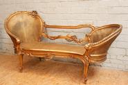Gilt Louis XV long chair 19th century