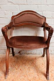 Walnut arm chair/prayer bench 19th Century