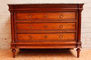 solid mahogany Louis XVI chest of drawers 19th century
