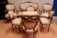 8 pc Louis XV style parlor set in walnut