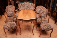 8 pc. Louis XV style sofa set in walnut