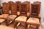 8 renaissance style chairs in walnut