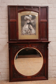 Art Nouveau mirror in mahogany