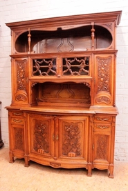 Art Nouveau style cabinet in walnut