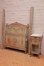 style Bed + nightstand in paint wood, France 19th century