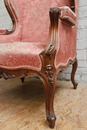 Bergére style Arm chair in Walnut, France 19th century