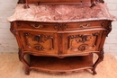 Louis XV style Cabinet and server in Walnut, France 19th century