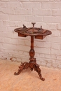 Black forest style Smoker table in Walnut, France 19th century