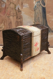 Black forest trunk with tapestry
