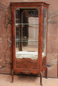 Bombe display cabinet with bronze