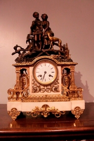 Bronze and marble clock