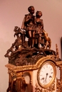 style Clock in bronze and marble, France 19th century