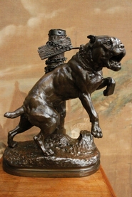 Bronze dog signed by CHARLES VALTON  passez au large