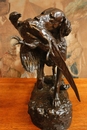 style Bronze dog with pheasant in Bronze, France 1821-1877