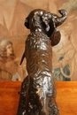 style Bronze dog with pheasant in Bronze, France 1821-1877