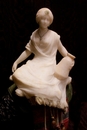style Statue in Bronze and alabaster 19th century