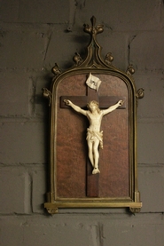 Bronze gothic frame with ivory Christ