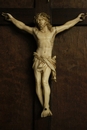 Gothic style Christ  in bronze and ivory, France 19th century