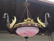Empire Chandelier in mahogany and bronze