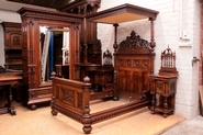 Exceptional 4 pc. renaissance bedroom in walnut
