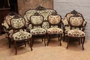 Exceptional 7pc Louis XV sofa set in walnut