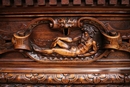 Renaissance style Cabinet in Walnut, italie 19th century
