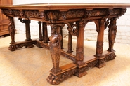 Exceptional figural renaissance style table in walnut