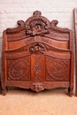 Normandy style Bed in Oak, France 19th century