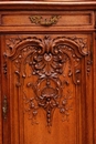 Louis XV style Sideboard and server in oak and marble, France 19th century