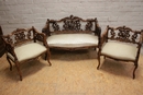 Louis XV style Sofa set in Walnut, France 19th century