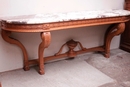 Louis XVI style Console in oak and marble, France 19th century