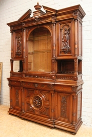Exceptional monumental high quality renaissance cabinet in walnut
