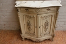 Louis XV style Cabinet and mirror in paint wood, France 19th century