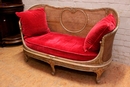 Louis XV style Sofa in paint wood, France 19th century