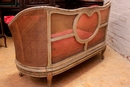 Louis XV style Sofa in paint wood, France 19th century